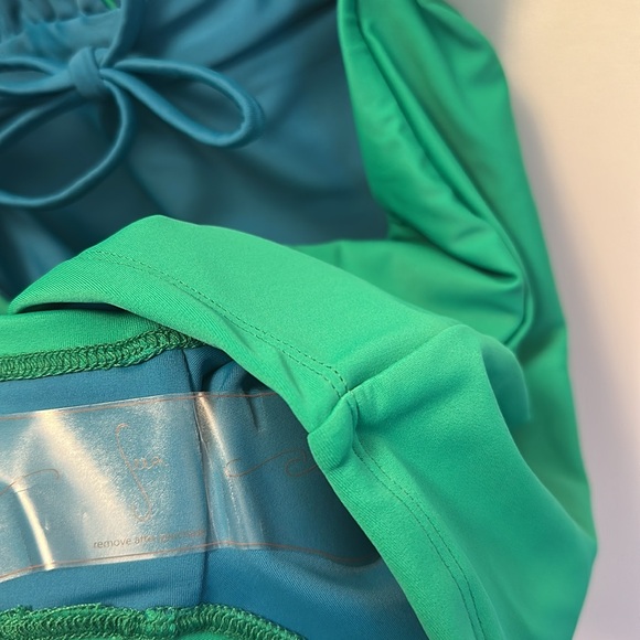 NWOT Seea Sano Cool Green blue one piece boy short surf swimsuit - Picture 11 of 13